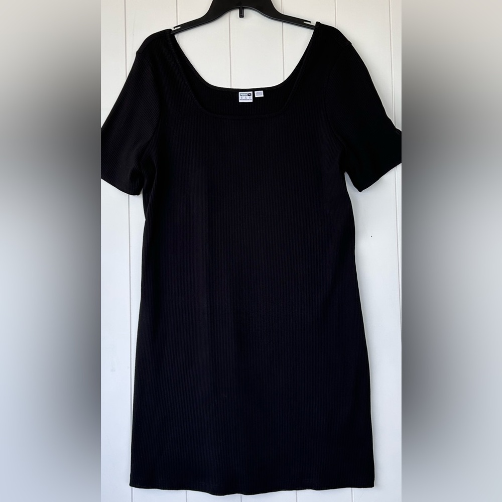 Puma‎ Brand Women’s Ribbed Stretch Dress Logo Sleeve Black Size 2X